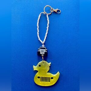 Handmade Resin Duck Jeep Rearview Mirror Charm- Keychain- Backpack - Purse Charm
